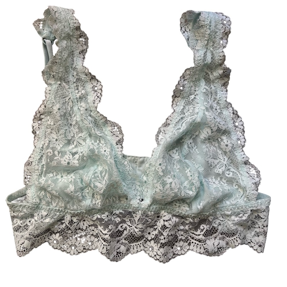Victoria's Secret Dream Angels Floral Lace Triangle Bralette Aqua Medium